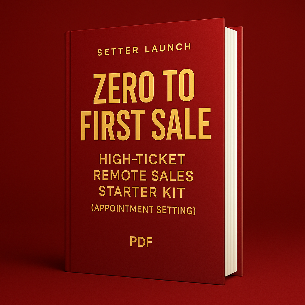 Setter Launch Starter Kit PDF cover — high-ticket appointment setting guide
